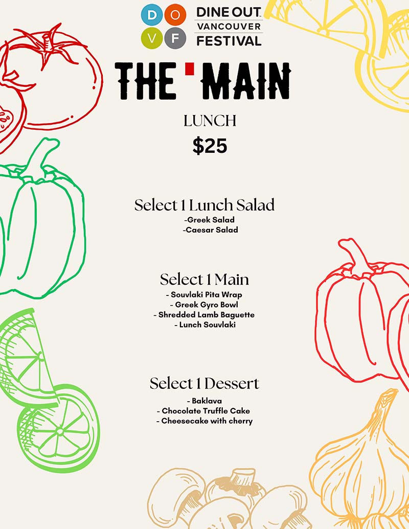 The Main Dine Out Vancouver lunch menu
